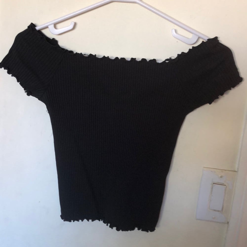 strapless black top